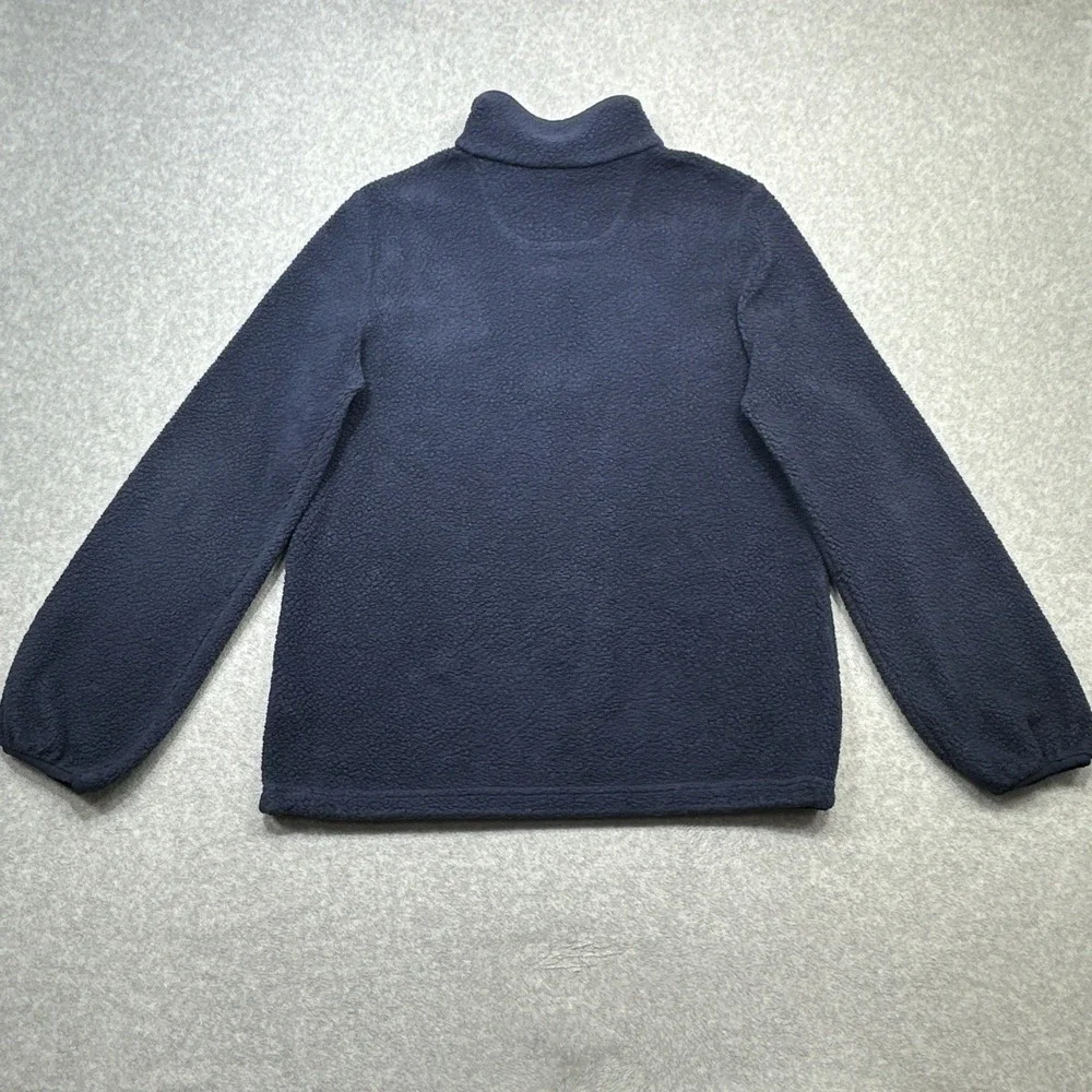 LL Bean Sherpa Fleece Pullover Women Medium Navy Blue Lightweight Outdoor Wear